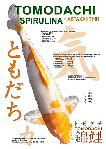 Tomodachi Spirulinafutter fÃ¼r Premium Schwimmfutter 5kg 6mm Koipellets