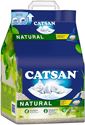 CATSAN Natural Kompostierbare für Katzen 100% Pflanzenfasern 1x 20 Liter