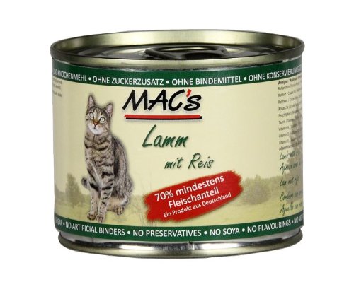 MAC s Katzenfutter Lamm Naturreis 12 X 200 g