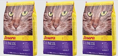 JOSERA Culinesse 3 x 400 g Katzenfutter mit Lachsöl Super Premium Katzenfutter für ausgewachsene Indoor und Outdoor Katzen 3er Pack