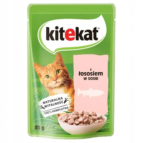  Portionsbeutel mit Lachs in Sauce Nassfutter für Katzen 10x85g