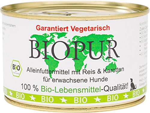 Biopur Vegan Reis Karotten Hundefutter 12x400g