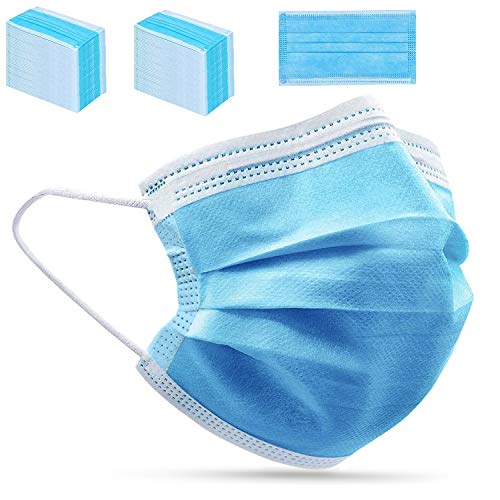 Maclean 3-Lagige Gesichtsmaske 100-er Pack Mundschutz Nasenabdeckung Mundbedeckung Staubmaske Blau