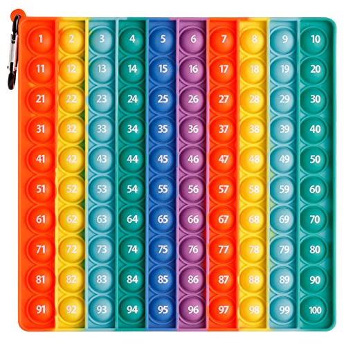  On Zahlen MEINRAUM Poppit 1 100 Toys 20x20cm Plopper Stressabbau Sensory für Kinder Aufklärung Digitaler aus Silikon Antistress Lernspielzeug