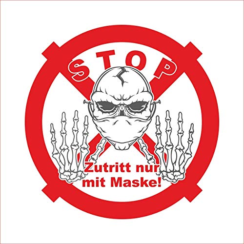 Hinweis Aufkleber EXKLUSIV und HANDGEZEICHNET Maske Mundschutz Behelfsmaske Warnung