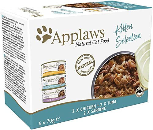 Applaws Natural Wet Cat Food for Kittens Chicken and Fish Multipack Selection In Broth - 6 x 70g Tins