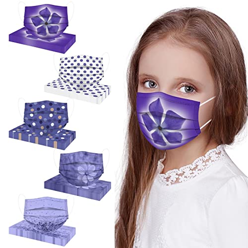 TT- 50 Stück Kinder Atmungsaktiv Mundschutz Masken Periwinkle Motiv Mundbedeckung 3-lagig Disposable Gesichtsmaske Cover Mouth Shields Multifunktionstuch Bandana Halstuch Schals B 50PCS