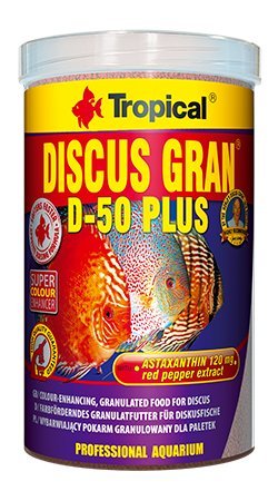 Tropical Discus Gran D-50 Plus 1000 ml 380 g farbverstärkendes sinkendes Granulat für Diskus.