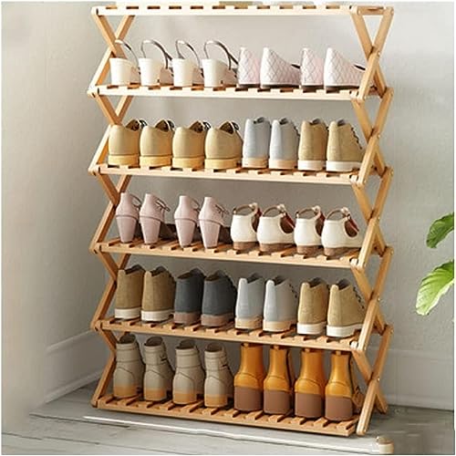 Faltbares Schuhregal Organizer mit großer Kapazität und einfacher Montage 3-stöckiger Schuhschrank für den Eingangsbereich grün 5 Ebenen 70 cm Höhe