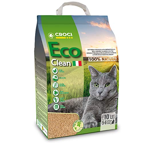 Croci Eco Clean Litter L klumpende biologisch abbaubar spÃ¼lt in der Toilette 100 % pflanzlich langlebiger geruchshemmender Sand