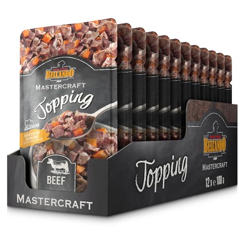 BELCANDO Mastercraft Topping Rind 12x 100g Beutel Nassfutter für Hunde getreidefrei sortenfrei Ergänzungsfutter Made in Germany