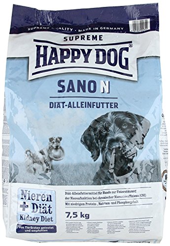 Happy Dog 03380 Nahrungsergänzung - Sano N - Diät-Alleinfutter für ausgewachsene Hunde mit Nierenerkrankung - 7 5 kg Inhalt