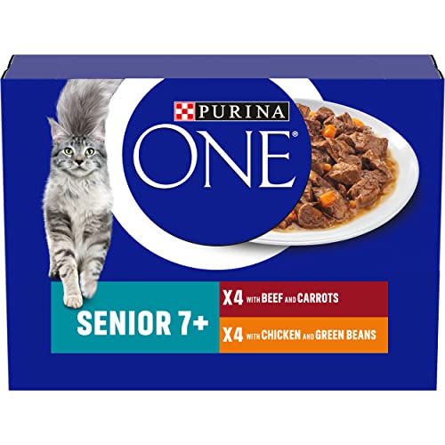PURINA ONE Senior 7 Katzenfutter nass Huhn und Rind 8 x 85g