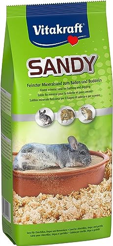 Vitakraft Sandy feine Mineralsand für Chinchillas für Degus für Rennmäuse besonders fellschonend 1x 1kg