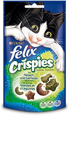 FELIX Crispies Katzensnack Knusper-Leckerlie mit Lamm- und Gemüsegeschmack 8er Pack 8 x 45g