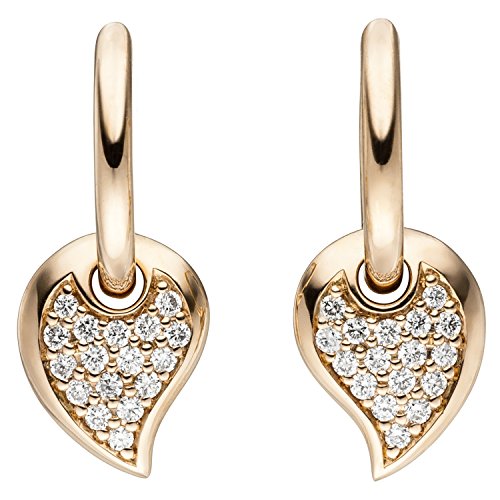 Jobo Damen Creolen 585 Gold Rotgold 34 Diamanten Brillanten Ohrringe Diamantohrringe