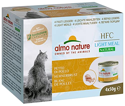 almo Nature HFC Natural Light Meal Katzenfutter für ausgewachsene Katzen - Hühnerbrust 50 g x 4 stück 200 g