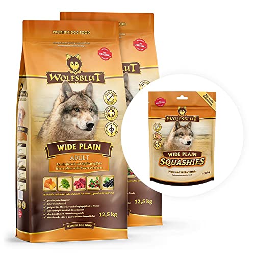 Wolfsblut - Wide Plain - 2 x 12 5 kg 300 g Gratis Squashies Snack - Pferd - Trockenfutter - Hundefutter - Getreidefrei