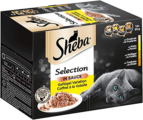 Sheba Selection Katzenfutter Geflügelhäppchen ausgewachsene 72x 85g Katzennahrung