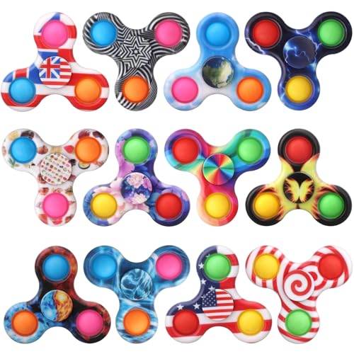 12 Pack Bubble Pop Strumpffüller für einfaches Popper Squeeze Push Pop zum Stressabbau Geburtstag Weihnachten Party Gastgeschenk