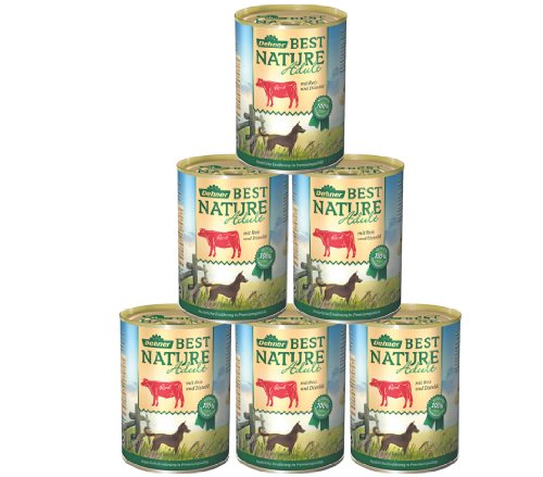 Dehner Best Nature Hundefutter Adult Rind und Reis mit Distelöl 6 x 400 g 2.4 kg
