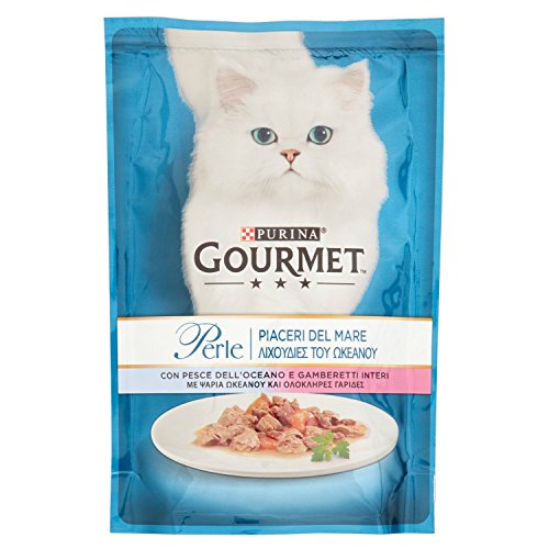 Purina Gourmet Perlen Vergnügen des Meeres feucht Katze Meeresfische und Garnelen 85 g