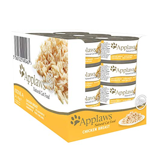 Applaws 100% Natural Wet Cat Food Chicken Breast in Broth 70 g Tin 24 x 70 g Tins