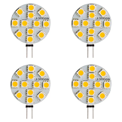 SEBSON Lampe G4 warmweiß 3W 2.5W ersetzt 20W Glühlampe 200lm Stiftsockel DC Leuchtmittel 110 4er Pack