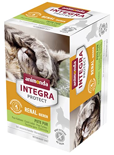 INTEGRA PROTECT Katzenfutter nass Renal Pute Pur 6 x 100g vom Tierarzt empfohlen bei Niereninsuffizienz mit Veterinären entwickeltes Ergänzungsfutter für erwachsene Katzen von animonda