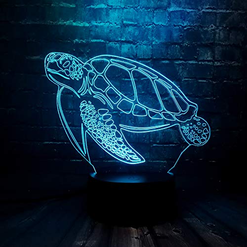  3D Schildkröte Illusion Stimmungslicht 7 Farbwechsel Berührungsschalter Schreibtisch Tischlampe Schlafzimmer Dekoration Kinder Geburtstag Weihnachtsgeschenke