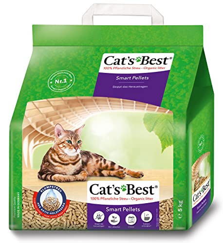 Cat s Best Smart Pellets 100 % pflanzliche Katzenstreu innovative Klumpstreu fÃ¼r Katzen aus antihaftenden Aktiv Holzfasern stoppt das Heraustragen 5 kg 10 l