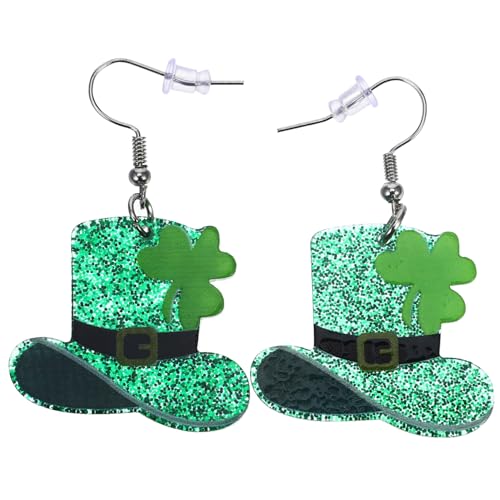 SOIMISS 1 Paar Urlaub Ohrringe Kleeblatt-Ohrringe Ohrringe für Frauen Ohrstecker Schmuck für Frauen Nieten Creolen ohrringe keltisch st. patricks day Ohrhänger Urlaubsohrringe Acryl Green