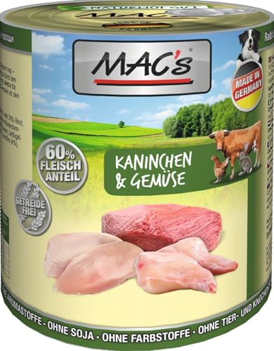 Mac s Hundefutter getreidefrei Kaninchen Gemüse 800 g