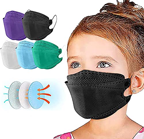 DUOROUPUTAO 10 50 100 Stück Kinder Mundschutz and Nose Protection mini für Jungen Mädchen 5 Lagige Mund und Nasenschutz Atmungsaktiv Fish Mouth Mund Stoff Bandana Halstuch A 50