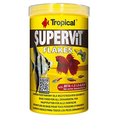 Tropical Supervit Premium Hauptfutter Flockenfutter für alle Zierfische 1er Pack 1 x 1 l