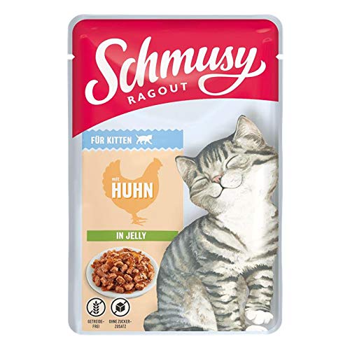 Schmusy Ragout für Kitten mit Huhn in Jelly - 22 x 100 g Frischebeutel