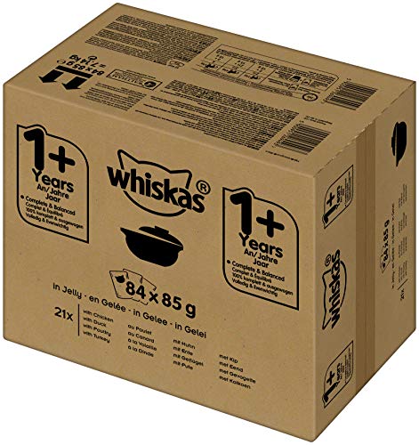 Whiskas 1 x Katzen-Beutel gemischte Auswahl in Gelee 84 x 85 g