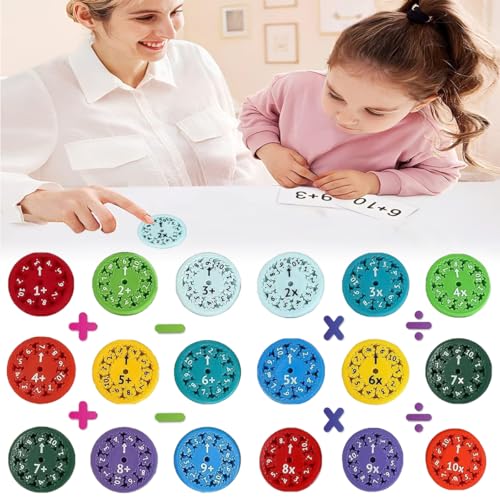 Coffee Life Plus 18 pcs Mathe Fidget Spinners Math Fact Fidgets Spinners Pädagogisch Mathematik Lernspiel Puzzle Spielzeug Montessoris Number Fidget Spinner für Mathe Spiel