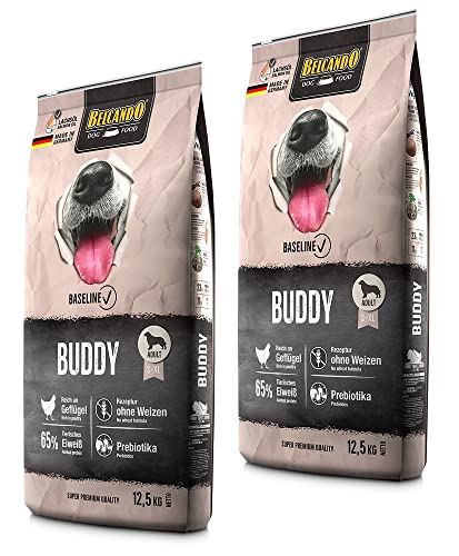 Belcando Baseline Buddy 2 x 12 5 kg Trockenfutter Für ausgewachsene Hunde mit normaler Aktivität Geeignet für alle Rassen Hundefutter - fördert eine gesunde Darmflora