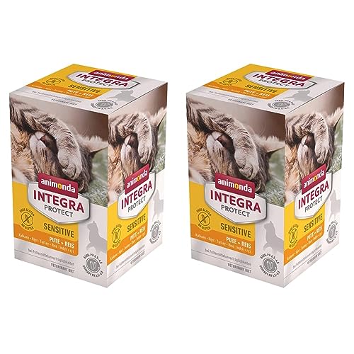 animonda Integra Protect Katze Sensitive Diät Katzenfutter Nassfutter bei Futtermittelallergie mit Pute Reis 6 x 100 g Packung mit 2