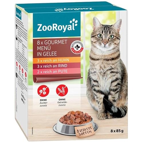 ZooRoyal Multipack Gourmet Menü in Gelee 8x85g katzenfutter nassfutter futtermittel