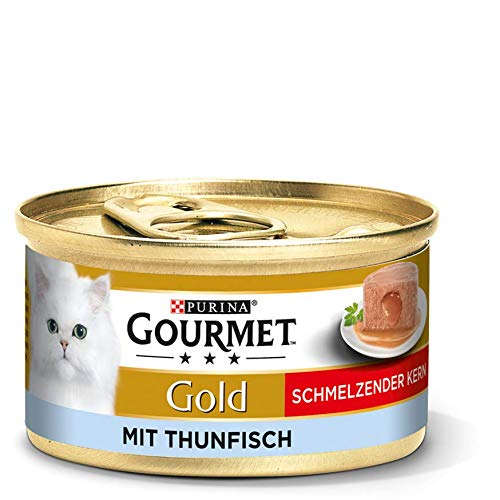 PURINA Gold Schmelzender Kern Katzenfutter nass mit Thunfisch 12er Pack 12x 85g
