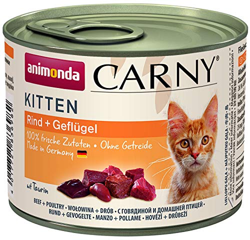 animonda Carny Kitten Katzenfutter Nassfutter Katzen bis 1 Jahr Geflügel-Cocktail 6 x 200 g