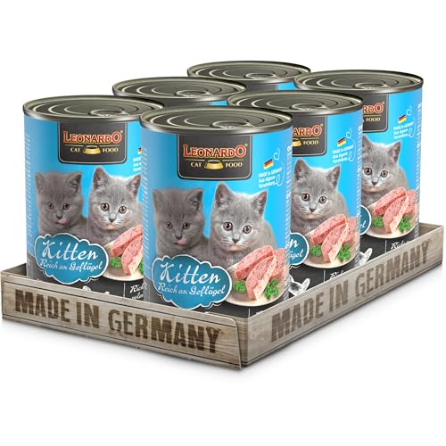 LEONARDO Kitten Kitten 6X getreidefreies für Kätzchen bis 1 Jahr Alleinfuttermittel frischem Geflügel