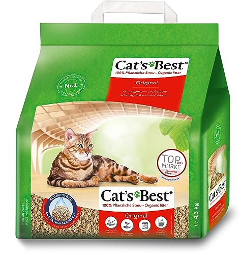  s Best Original Katzenstreu 100 % pflanzliche Katzen Klumpstreu mit maximaler Saugkraft bekämpft Gerüche natürlich aktiv 4 3kg 10 l