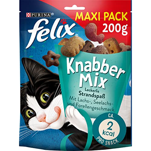 FELIX KnabberMix Strandspaß Katzensnack Knusper-Leckerlie mit Fisch-Geschmack 1er Pack 1 x 200g