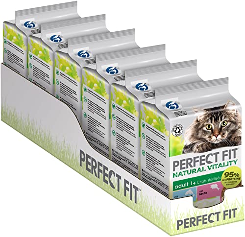 PERFECT FIT Katze Portionsbeutel Natural Vitality Adult 1 mit Hochseefisch und mit Lachs 6 x 6 x 50g Multipack