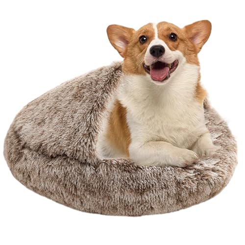 Katzenbett Katzenbett mit Kapuze Kreatives Muschelnest für Welpen Bequemes Bett für Hauskatzen winterwarme Katzen- und Hundehütte mit Abdeckung