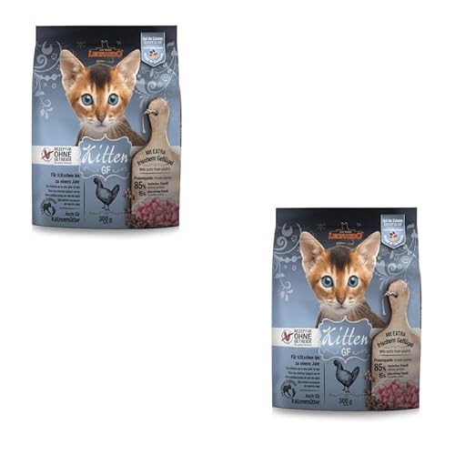 Leonardo Kitten GF Doppelpack 2 x 300 g Trockenfutter für Kitten Empfohlen zur Unterstützung Einer gesunden Verdauung Optimale Krokettenform