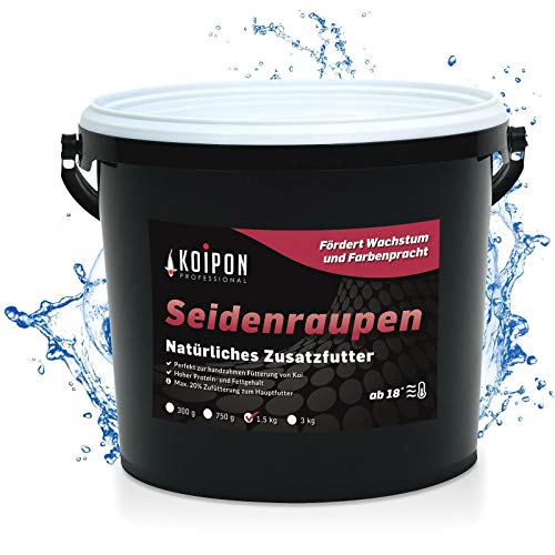 KOIPON Seidenraupen 1 5 kg getrocknet Naturfutter ergänzend zu Koifutter für japanische Koi Goldfische Fischfutter Leckerli zur Handfütterung